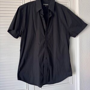 Express Men's Casual Black Button Down Shirt